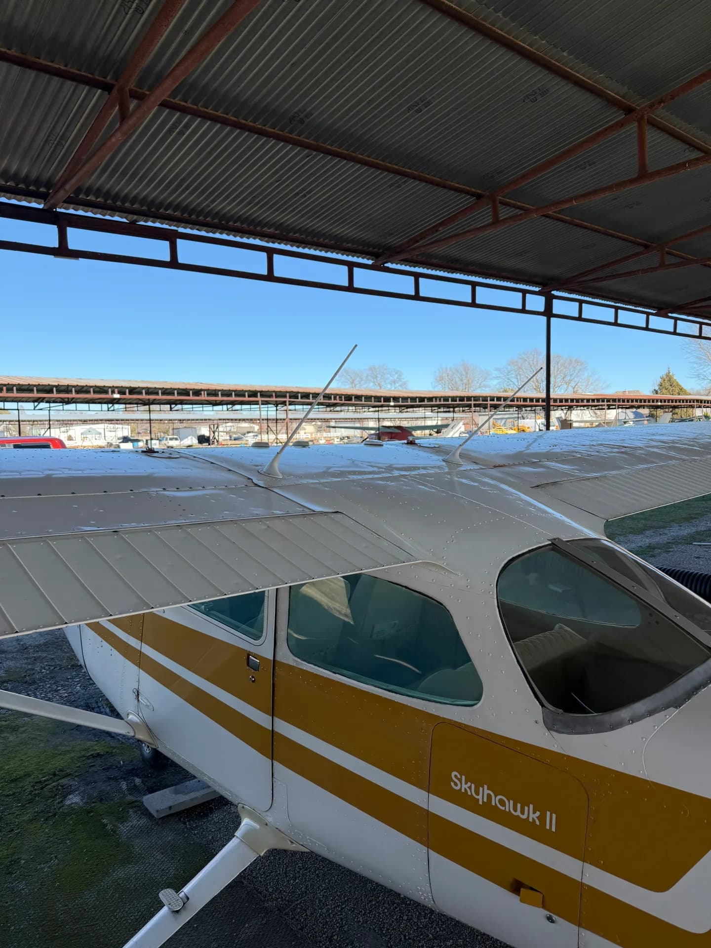 Cessna 172M Skyhawk II badge with gold stripe and wing root detail